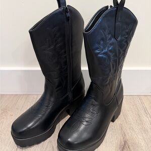 Elegant Black Heeled Boots for Women